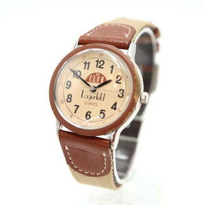 Le Club Lagerfeld Tan Brown Watch 33mm Quartz Leather Strap with New Battery